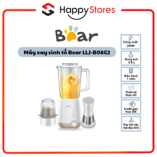 Máy xay sinh tố Bear LLJ-B08G2 - Dung tích 0.8 Lít - Công suất 200 W - Bảo hành chính hãng 1 năm