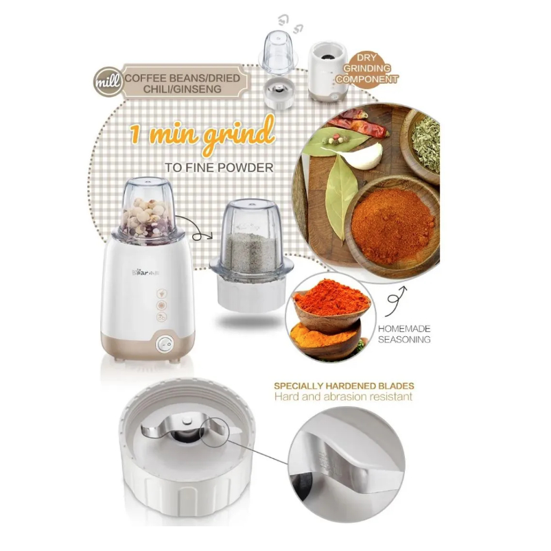 Máy xay sinh tố Bear LLJ-B08G2 - Dung tích 0.8 Lít - Công suất 200 W - Bảo hành chính hãng 1 năm