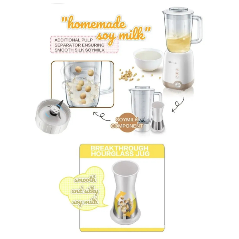 Máy xay sinh tố Bear LLJ-B08G2 - Dung tích 0.8 Lít - Công suất 200 W - Bảo hành chính hãng 1 năm