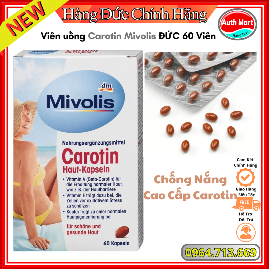 Viên uống Carotin Mivolis ĐỨC 60 Viên