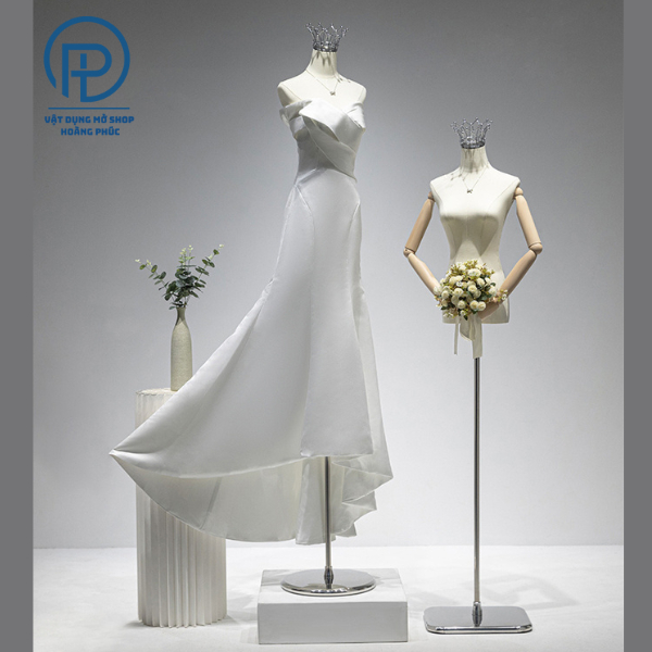 Manocanh vương miện phom chuẩn loại 1 cho váy cưới hàng nhập khẩu, manocanh váy cưới chóp vương miện vàng