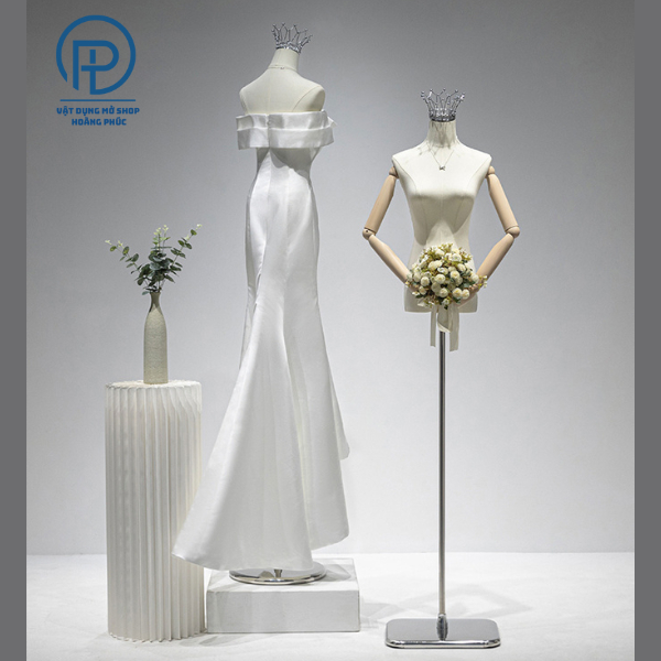 Manocanh vương miện phom chuẩn loại 1 cho váy cưới hàng nhập khẩu, manocanh váy cưới chóp vương miện vàng