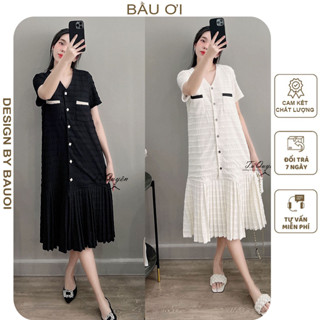 [V408] ĐẦM VÁY BẦU CÔNG SỞ CỔ V DÁNG SUÔNG ĐUÔI CÁ DÀI ĐẸP- ĐẦM BẦU TIỂU THƯ DỰ TIỆC CƯỚI MẶC TRƯỚC VÀ SAU SINH FREESIZE