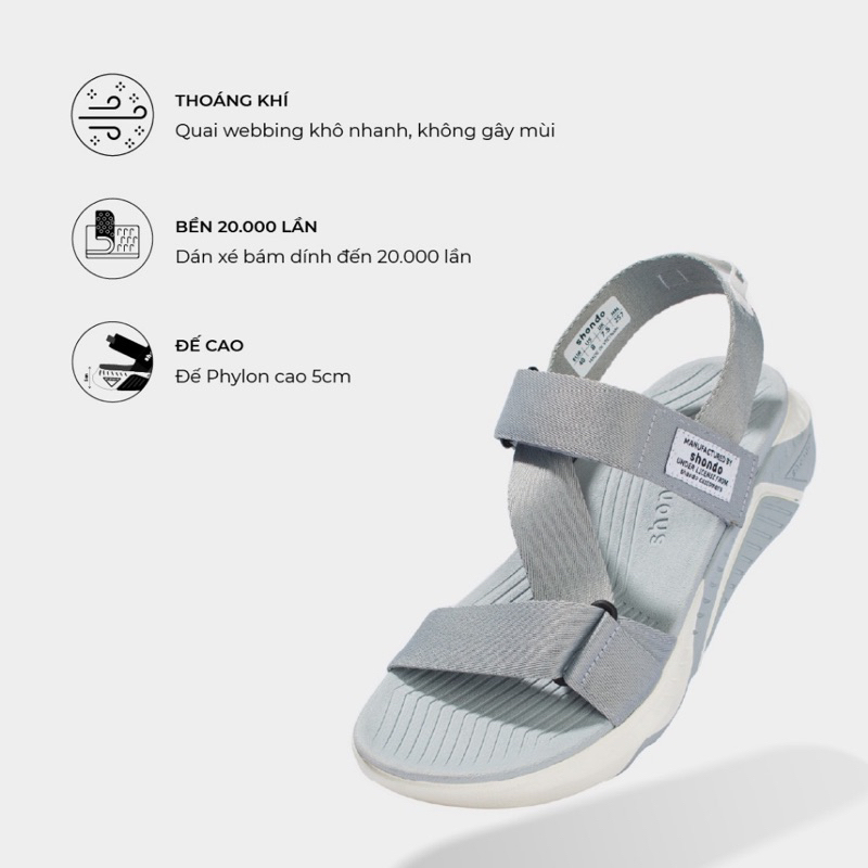 Giày sandals Shondo F7 racing xám trắng F7R2022