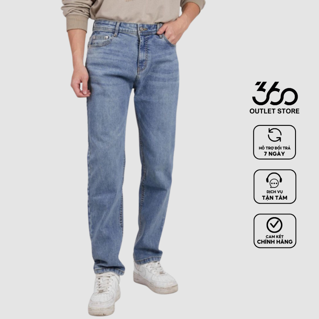 Quần Jeans Nam Màu Xanh Dáng Slimfit Trẻ Trung Thương Hiệu Cao Cấp - QJDTK323