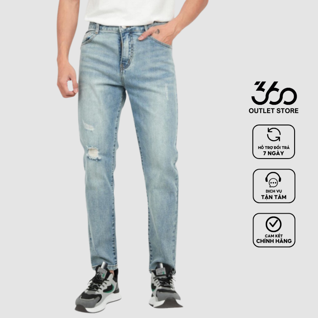 Quần Jean Nam Slimfit Màu Xanh Nhạt Trẻ Trung Thương Hiệu - QJDTK334