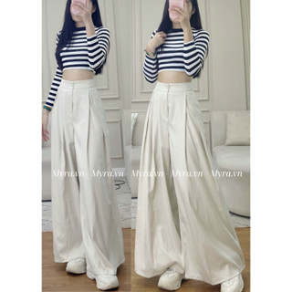 Quần Ống suông rộng chiết ly siêu hách dáng ( Kèm video mẫu mặc )  myra Quan0038/P12K6