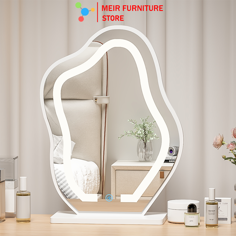 Gương bàn trang điểm có đèn LED cảm ứng thông minh decor phòng cực xinh thương hiệu MEIR FURNITURE - GP294