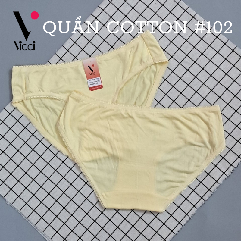 Set 10 quần lót nữ cotton cao cấp Vicci 102 mềm mại, êm ái, kháng khuẩn khử mùi mix màu ngẫu nhiên