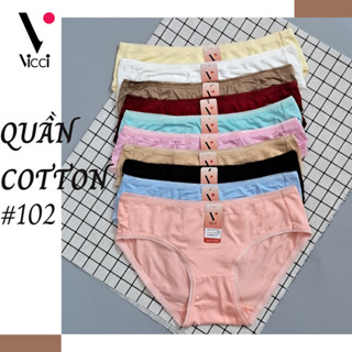 Set 10 quần lót nữ cotton cao cấp Vicci 102 mềm mại, êm ái, kháng khuẩn khử mùi mix màu ngẫu nhiên