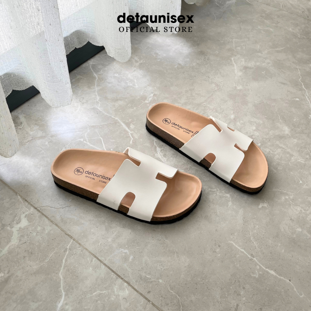 Giày dép đế trấu chữ H nam nữ Detaunisex thời trang Birken cực xinh - thấm hút mồ hôi chân - DETA14