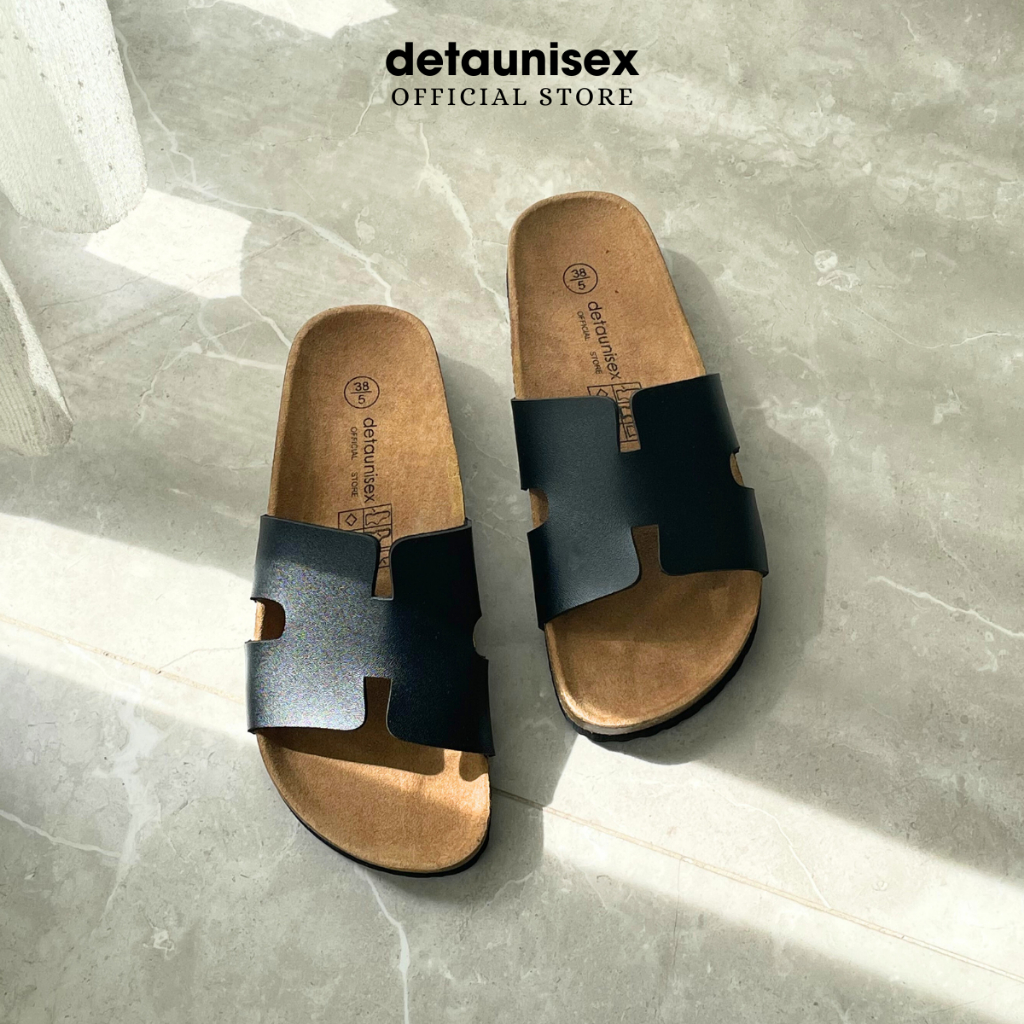 Giày dép đế trấu chữ H nam nữ Detaunisex thời trang Birken cực xinh - thấm hút mồ hôi chân - DETA14