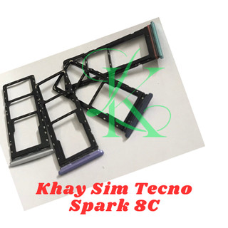 Khay đựng sim Tecno Spark 8C có 2 màu xanh
