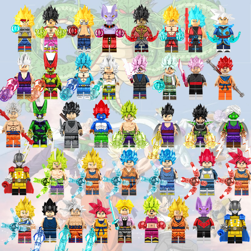 Dragon Ball nhân vật phim Bảy Viên Ngọc Rồng Goku Vegeta Trunks Đồ chơi lắp ráp mô hình KF6158