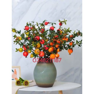 Cành Lựu Giả - Trang Trí Nhà Cửa - Trang Trí Tết. cành 5 quả 6 quả 9 quả. nhiều màu sắc