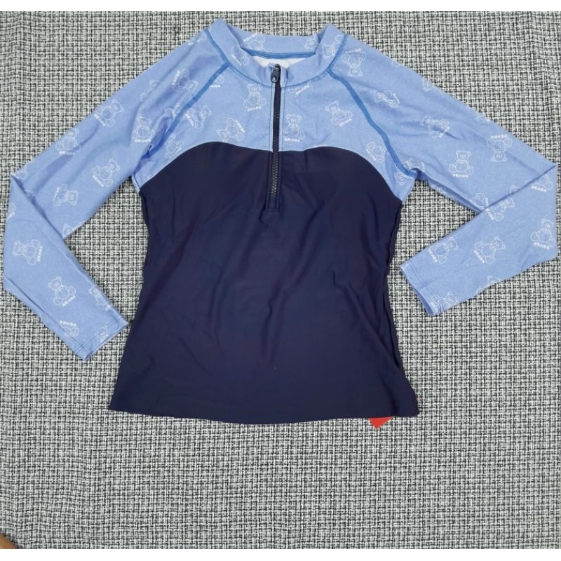 Đồ bơi nữ áo tay dài quần ngắn YY1702 YUKE kín đáo  phong cách thể thao, có mút, và lót áo bên trong