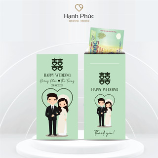 Phong Bì Cưới Hỏi Trao Duyên In Tên CD - CR Theo Yêu Cầu (có cán màng) - KT: 8cm x 16,5cm