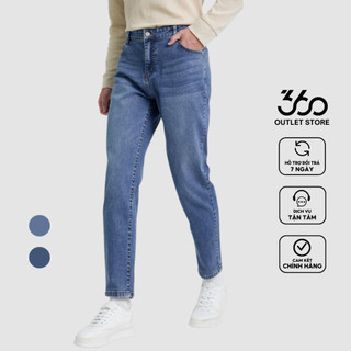 Quần jean nam dáng tapered màu xanh denim thương hiệu - qjdtk310