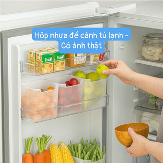 Hộp Nhựa Đựng Thực Phẩm, Đồ Ăn, Rau Củ Để Cánh Cửa Tủ Lạnh Đa Năng Tiện Lợi