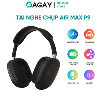 Tai nghe air max p9, tai nghe bluetooth 5.1 chống ồn, âm thanh trầm ấm gagay