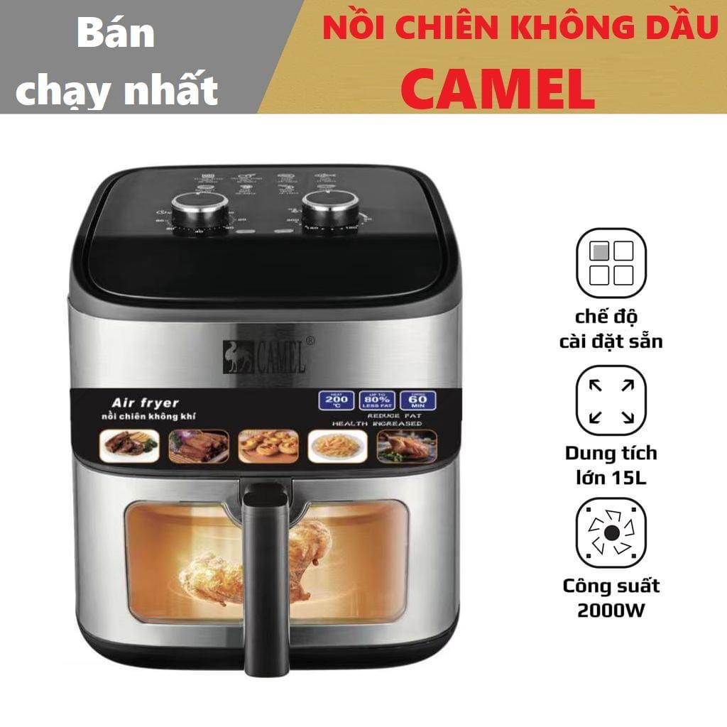 NỒI CHIÊN KHÔNG DẦU CAMEL 15L KHOANG KÍNH,BẢO HÀNH 12 THÁNG.