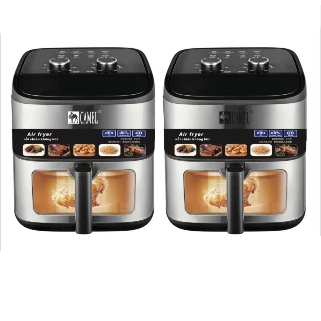 NỒI CHIÊN KHÔNG DẦU CAMEL 15L KHOANG KÍNH,BẢO HÀNH 12 THÁNG.