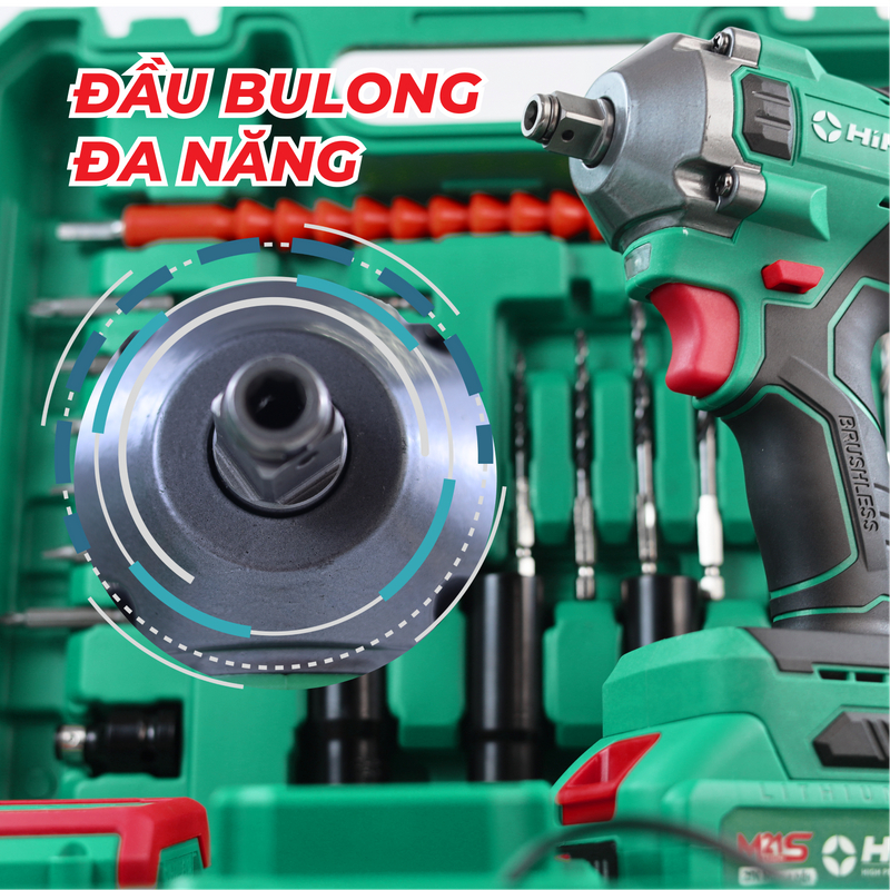 Máy siết bulong Himoki HM-IW450N - Điều tốc 3 cấp - Tính năng Auto stop - Bảo hành chính hãng