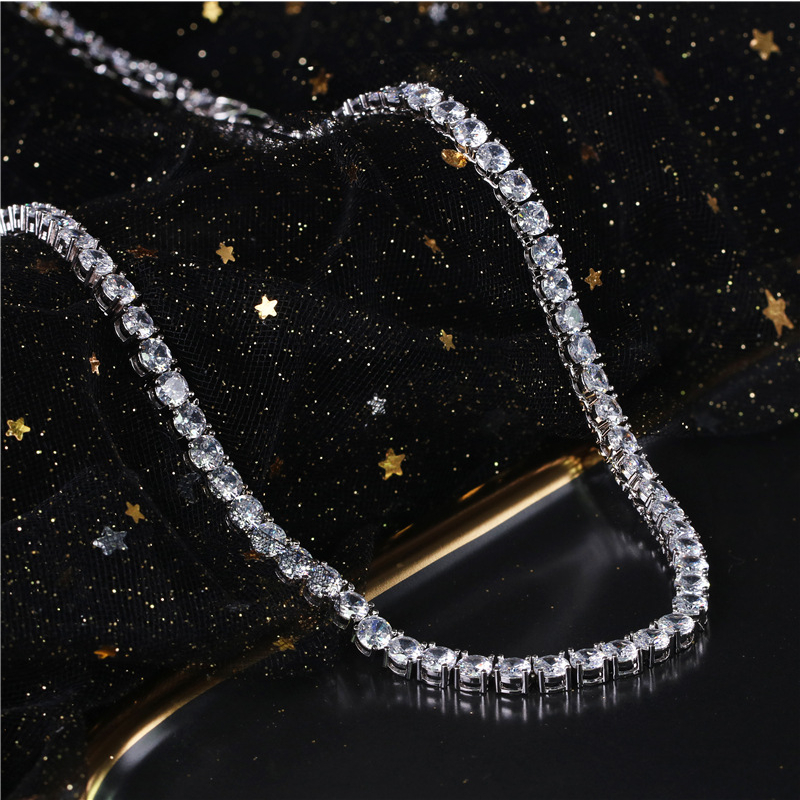 Trang sức Nam Nữ Dây Chuyền Tennis D&D bản 5mm Titan pha Bạc đính đá CZ siêu bền, Không Đen,Không Ngứa HOT nhất 2023