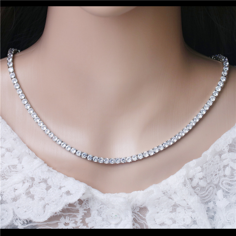 Trang sức Nam Nữ Dây Chuyền Tennis D&D bản 5mm Titan pha Bạc đính đá CZ siêu bền, Không Đen,Không Ngứa HOT nhất 2023