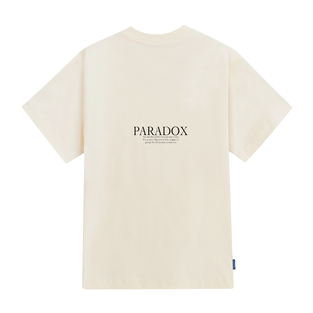 Áo thun form rộng Paradox tay lỡ - Unisex - In hình - AUTHOR TEE - Kem