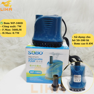 Bơm Hút Đáy 360 Độ Sobo WP100D (7W-560L/H-0.7M) - Bơm Chìm Hút Cặn Cho Bể Cá