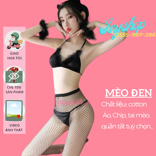 Đồ Ngủ Nữ Sexy Cosplay mèo đen gợi cảm   #99 Tai mèo giao ngẫu nhiên