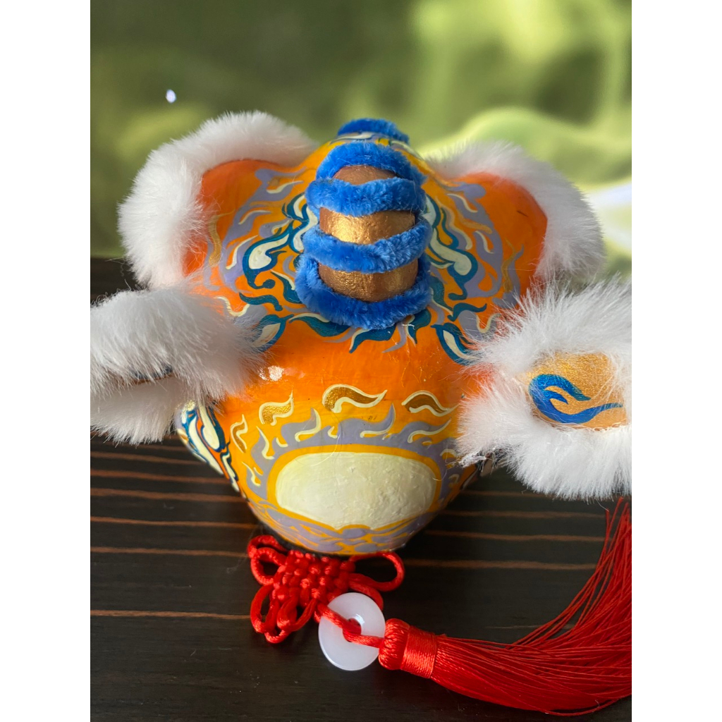 Đầu lân, loại đẹp sưu tầm, size 12cm, màu cam