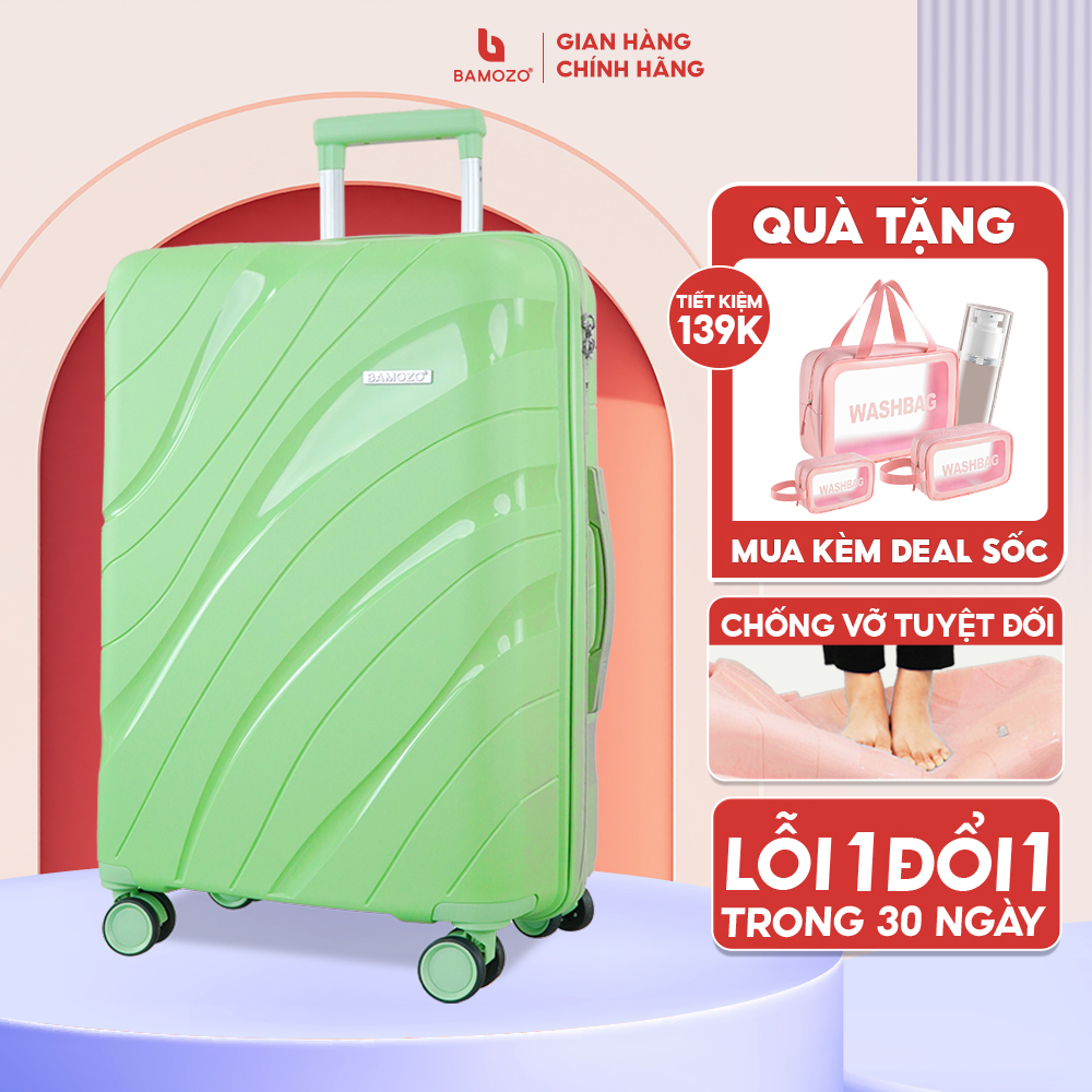Vali Du Lịch Nancy Bamozo Size 28 Nhựa PP Cao Cấp, Vali Kéo Du Lịch Chống Vỡ BẢO HÀNH 5 NĂM