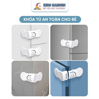 Khóa tủ an toàn cho bé, chốt góc tủ cố định ngăn kéo