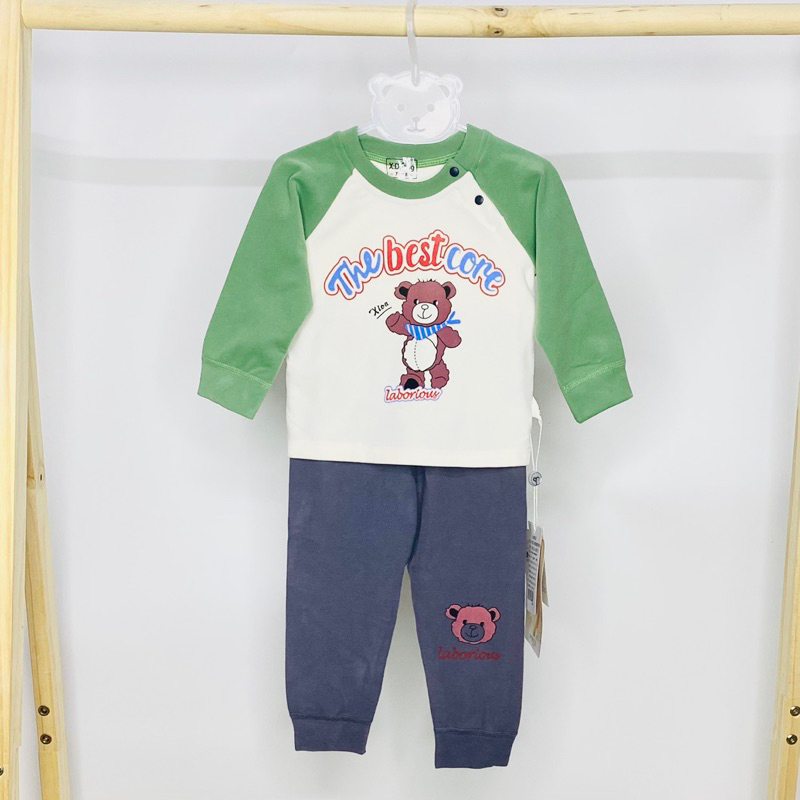 Bộ dài tay cotton nỉ tuyết kháng khuẩn đào XDTONG XDT01 cho bé trai link số 1