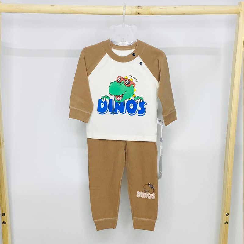 Bộ dài tay cotton nỉ tuyết kháng khuẩn đào XDTONG XDT01 cho bé trai link số 1