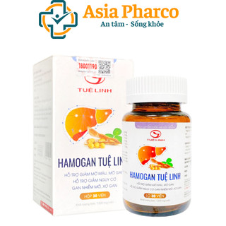 Hamogan Tuệ Linh - Giúp hạ mỡ gan, giảm mỡ máu, hỗ trợ bệnh xơ gan - Hộp 30 Viên