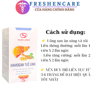 Hamogan Tuệ Linh - Giúp hạ mỡ gan, giảm mỡ máu, hỗ trợ bệnh xơ gan - Hộp 30 Viên
