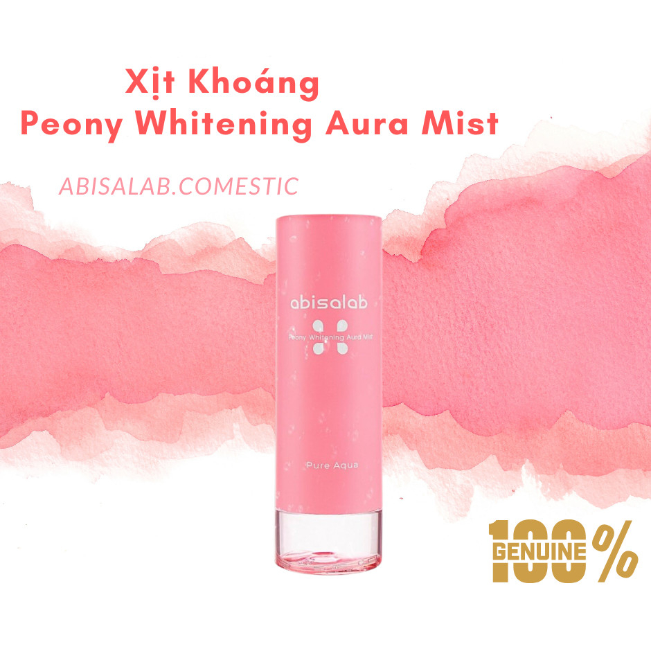 Xịt Khoáng Phục Hồi Da Abisalab Peony Whitening Aura Mist Mẫu Mới 60ml