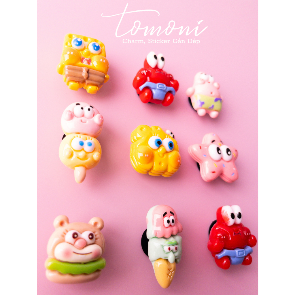 Sticker Gắn Dép, Nút Gắn Charm Trang Trí DIY Hình Bánh Quy Haibao Dễ Thương - HQ109