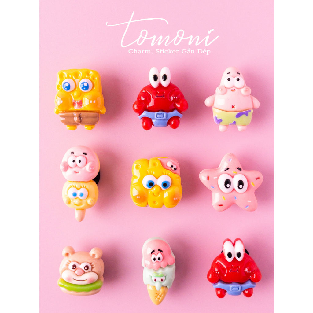 Sticker Gắn Dép, Nút Gắn Charm Trang Trí DIY Hình Bánh Quy Haibao Dễ Thương - HQ109