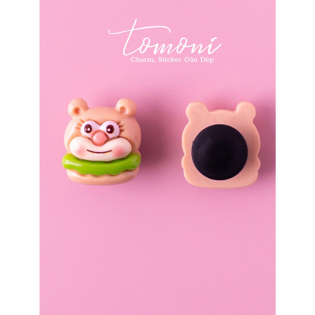 Sticker Gắn Dép, Nút Gắn Charm Trang Trí DIY Hình Bánh Quy Haibao Dễ Thương - HQ109