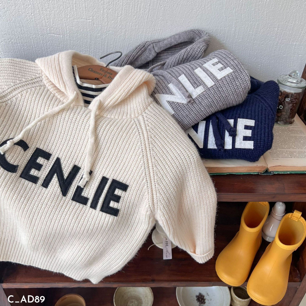 Áo len cho bé , áo len có mũ cho bé trai bé gái EMBES KIDS từ 11kg đến 31kg