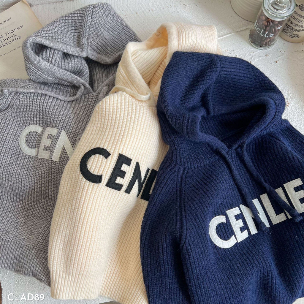 Áo len cho bé , áo len có mũ cho bé trai bé gái EMBES KIDS từ 11kg đến 31kg