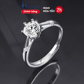Nhẫn bạc nữ 925 đính đá sang trọng nhẫn freesize tuỳ chỉnh kích thước phong cách đơn giản - N2904 - Bảo Ngọc Jewelry