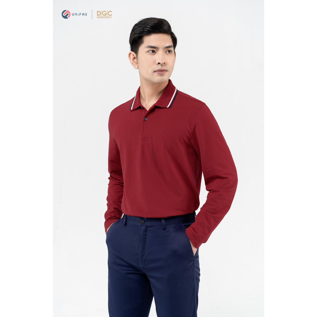 Áo polo dài tay nam DGCs - co giãn và thấm hút mồ hôi tốt - WAPBB03M