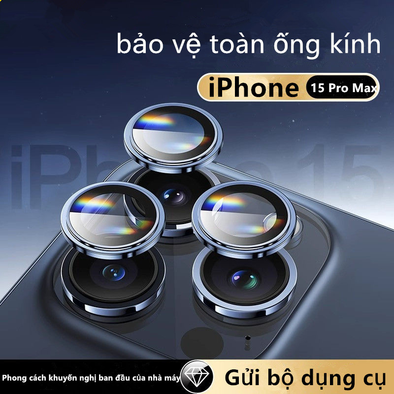 Bộ dán bảo vệ từng mắt camera bằng kim loại chống xước, chống lóa cho iphone 11 12 13 14 15 Pro Max
