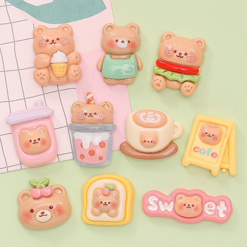 Charm  slime/ Dụng Cụ Charm Trang Trí  Hình Chú Gấu Dễ Thương - Giá 1 charm