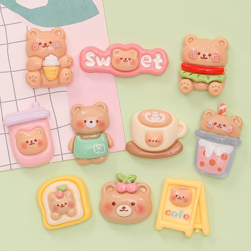 Charm  slime/ Dụng Cụ Charm Trang Trí  Hình Chú Gấu Dễ Thương - Giá 1 charm